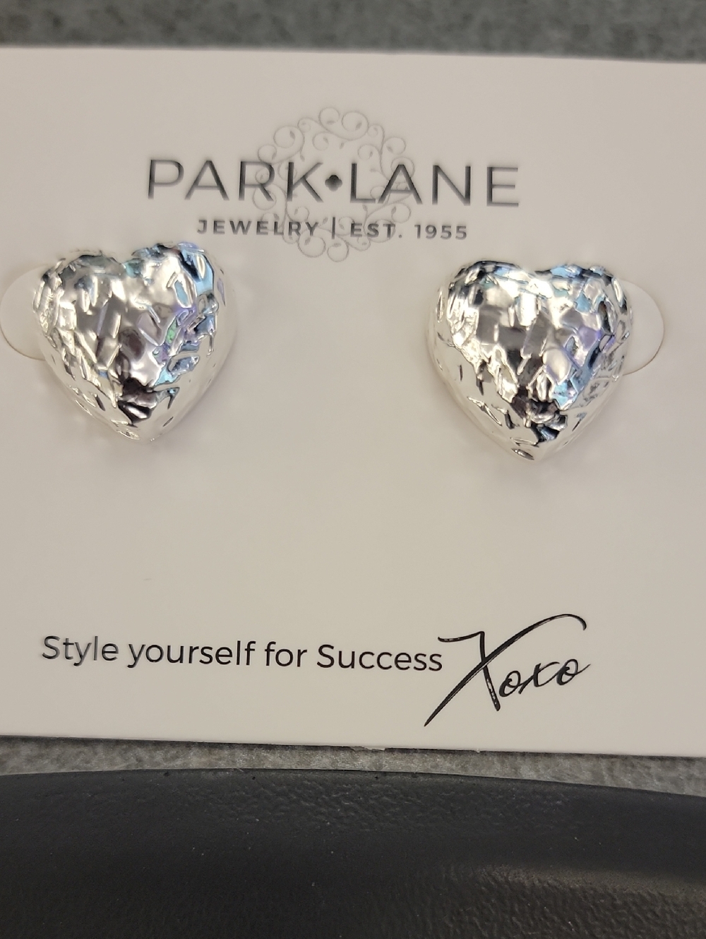 Park Lane Shiny Hammered Heart Earrings